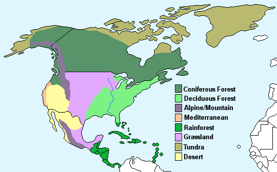 North American climate zones